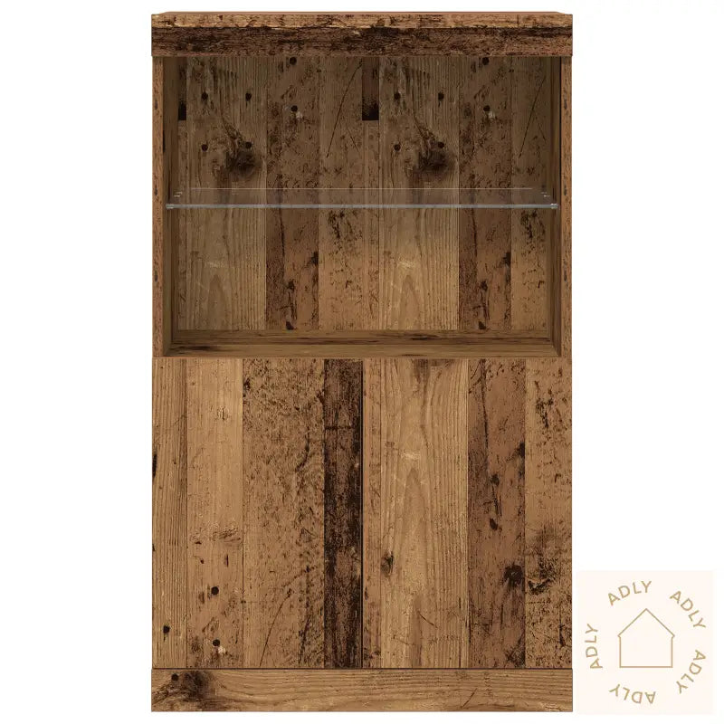 Sideboard Med Led-Lys Gamle Tre 60X37X100 Cm