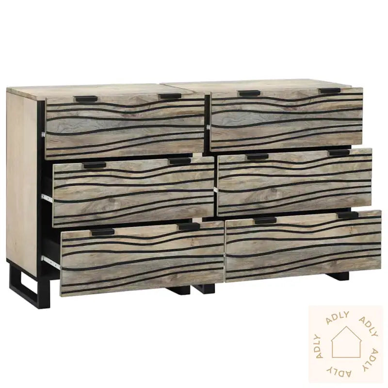 Skap 2 Pcs Hvit 60 X 33,5 X 75 Cm Massivt Grovt Mangotre