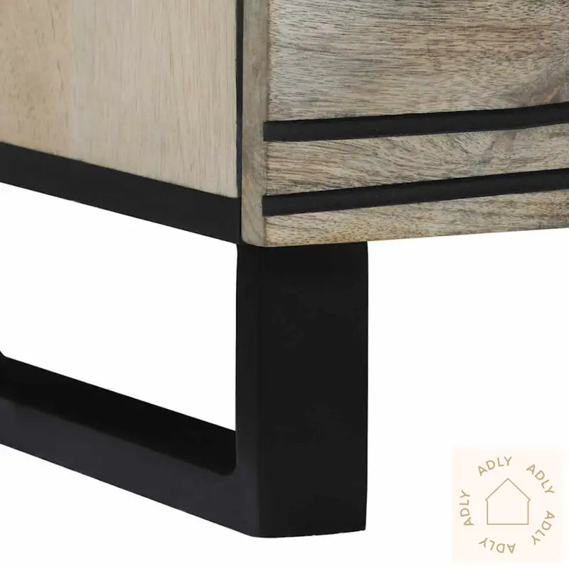 Skap 2 Pcs Hvit 60 X 33,5 X 75 Cm Massivt Grovt Mangotre