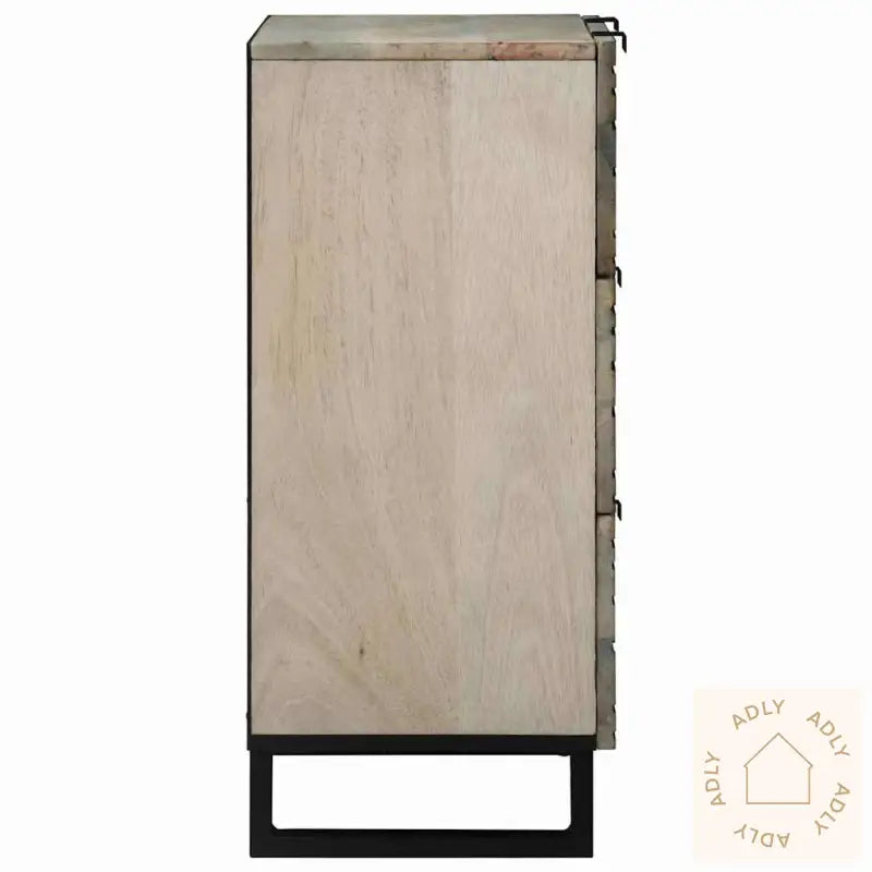 Skap 2 Pcs Hvit 60 X 33,5 X 75 Cm Massivt Grovt Mangotre