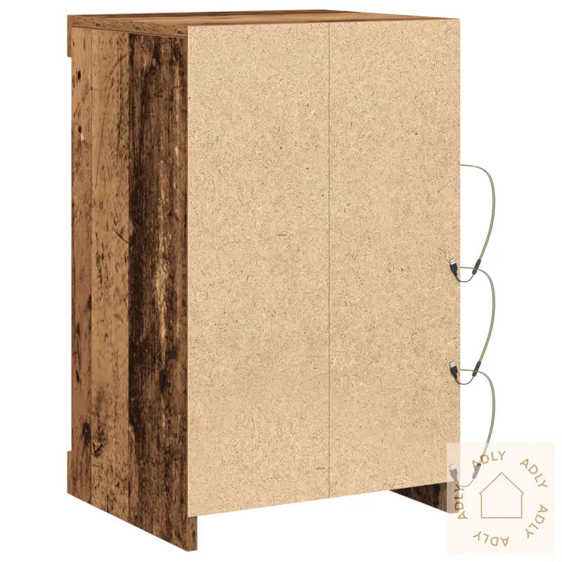 Sideboard Med Led Lys Gammelt Tre 41X37X67 Cm