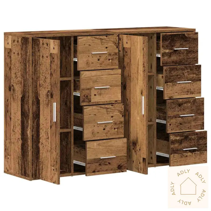 Sideboards 2 Stk Gammelt Tre 60X31X84 Cm Ingeniørtre