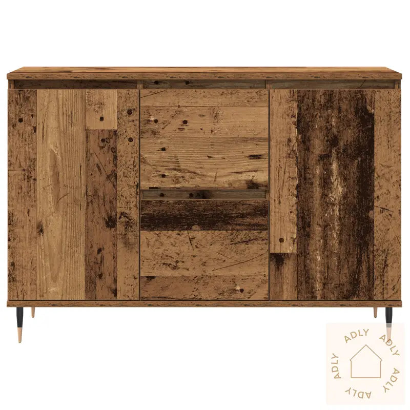 Sideboard Med Dører Og Skuffer Gamle Tre 101,5X35X70 Cm