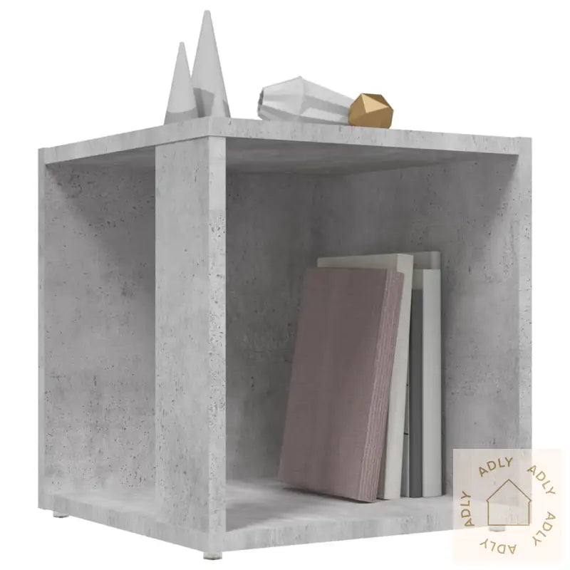 Sidebord Betonggrå 33X33X34,5 Cm Konstruert Tre