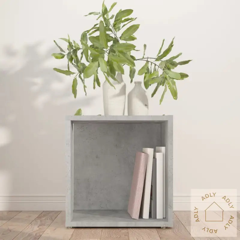 Sidebord Betonggrå 33X33X34,5 Cm Konstruert Tre