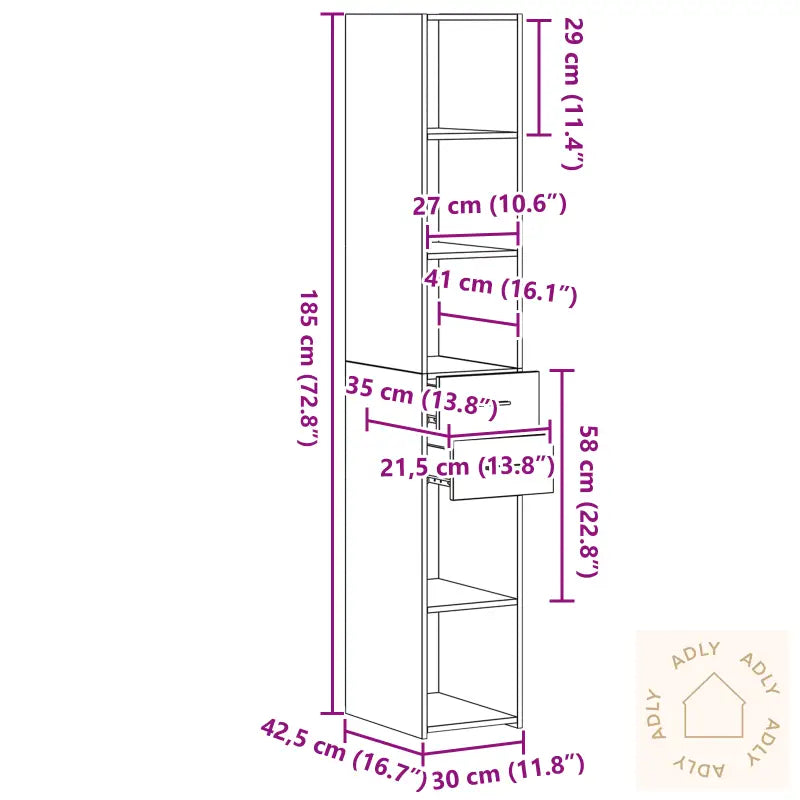 Høyboard Gammelt Tre 30X42,5X185 Cm Ingeniørtre