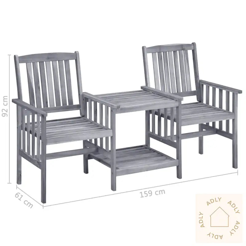 Hagestoler Med Tebord 159X61X92 Cm Heltre Akasie