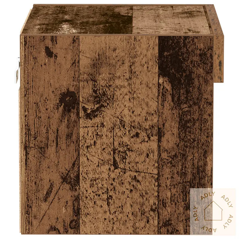 Veggskap Med Led-Lamper Gamle Treverk 40X30X30 Cm