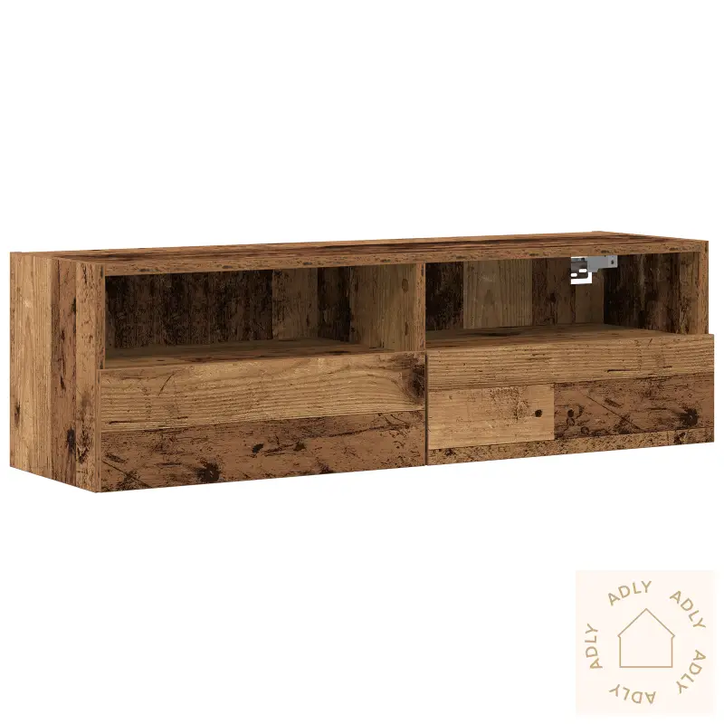 Tv Veggskap Gamle Tre 100X30X30 Cm Konstruert Tre