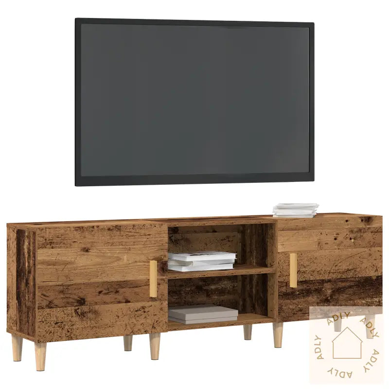 Tv Cabinet Gamle Tre 150X30X50 Cm Konstruert Tre