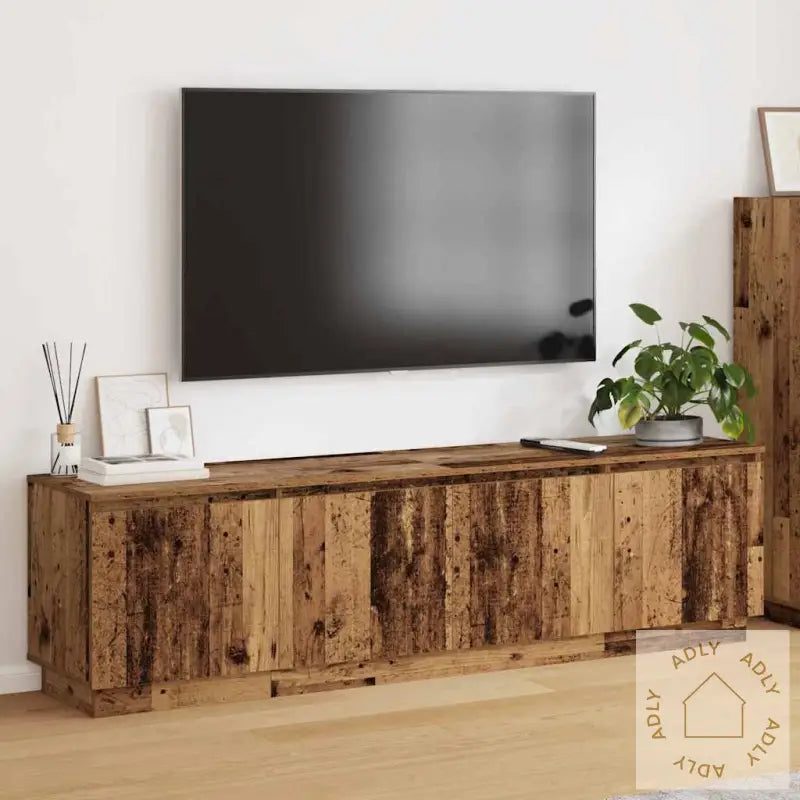 Tv-Skap Med Led Gamle Tre 180X38X49 Cm Konstruert Tre