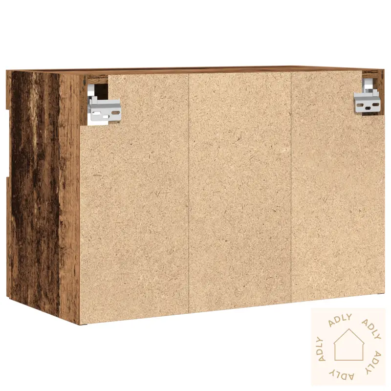 Tv Veggskap Med Led Lys 2 Stk Gamle Tre 60X30X40 Cm