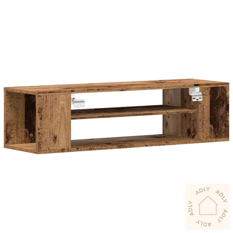 Veggmontert Tv-Skap I Gammelt Treverk 100X30X26,5 Cm, Konstruert Tre