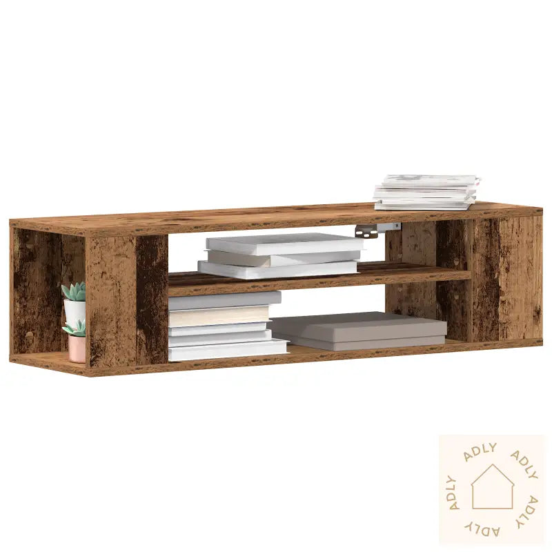 Veggmontert Tv-Skap I Gammelt Treverk 100X30X26,5 Cm, Konstruert Tre