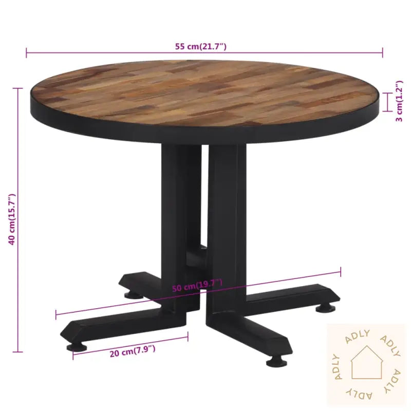 Barbord Rundt Ø55X40 Cm Gjenvunnet Heltre Teak