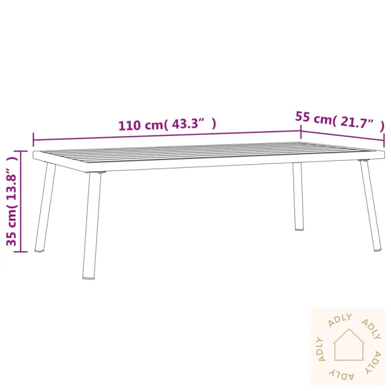 Utendørs Salongbord Antrasitt 110X55X35Cm Stål
