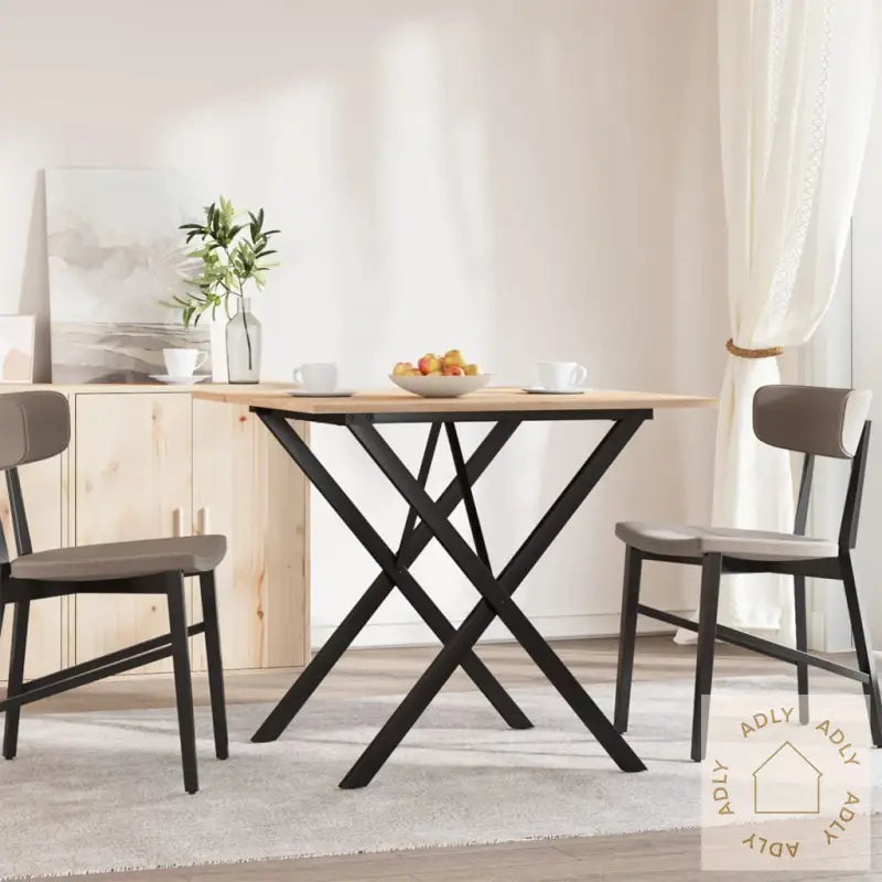 Salongbord X-Ramme 90X90X75 Cm Heltre Furu Og Stål