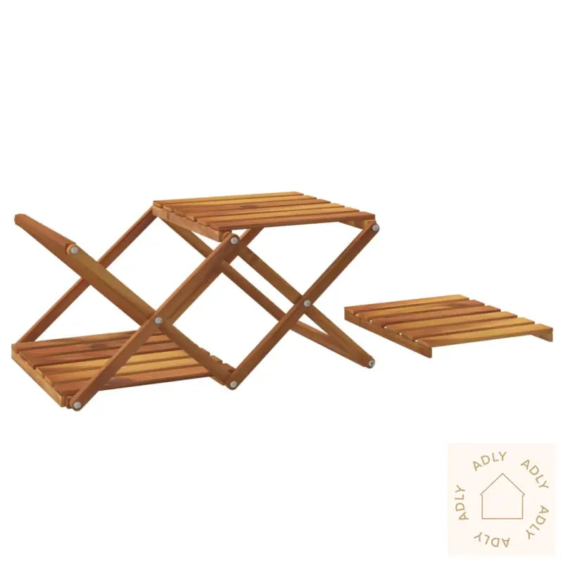 Sammenleggbar Hylle 3 Lag Brun 43X31X63 Cm Heltre Akasie