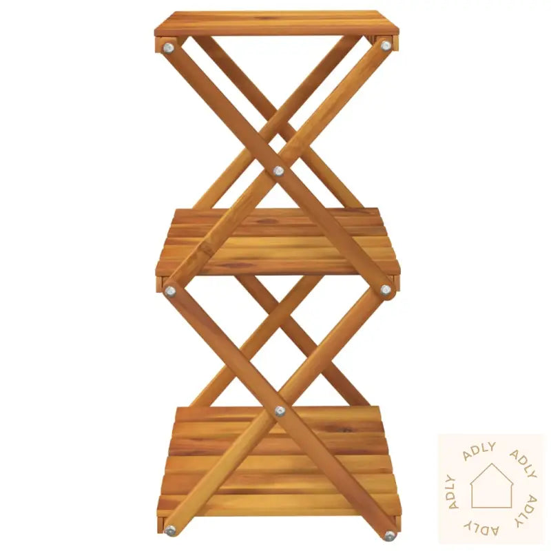 Sammenleggbar Hylle 3 Lag Brun 43X31X63 Cm Heltre Akasie