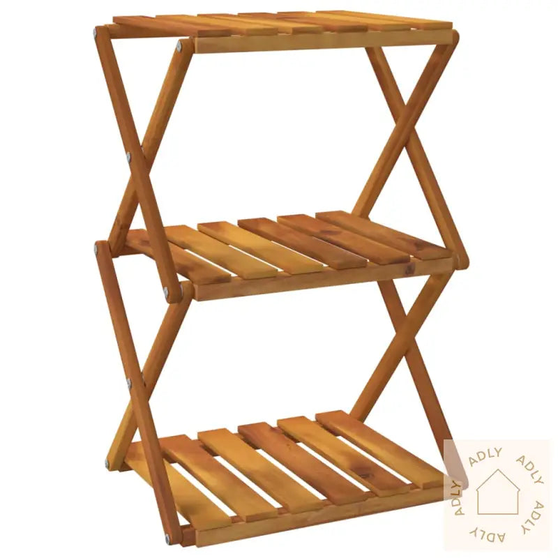 Sammenleggbar Hylle 3 Lag Brun 43X31X63 Cm Heltre Akasie