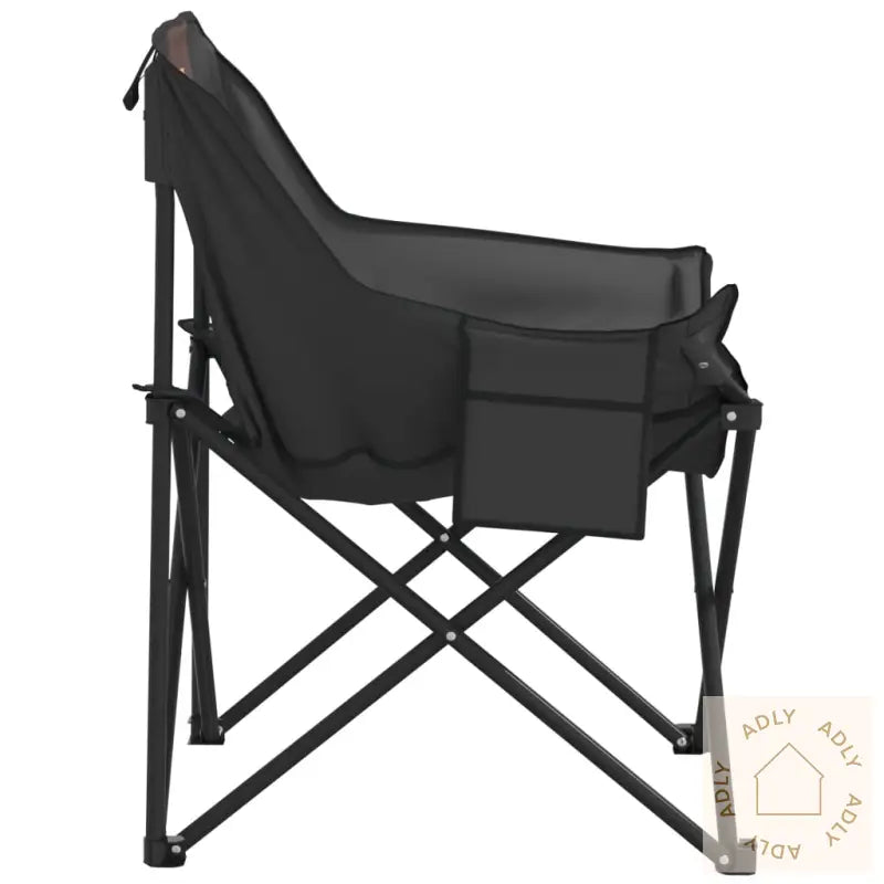 Campingstoler Med Lomme 2 Stk Sammenleggbar Svart