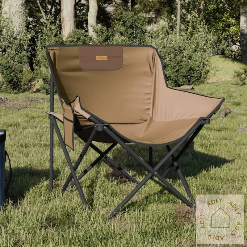 Campingstoler Med Lomme 2 Stk Sammenleggbar Brun