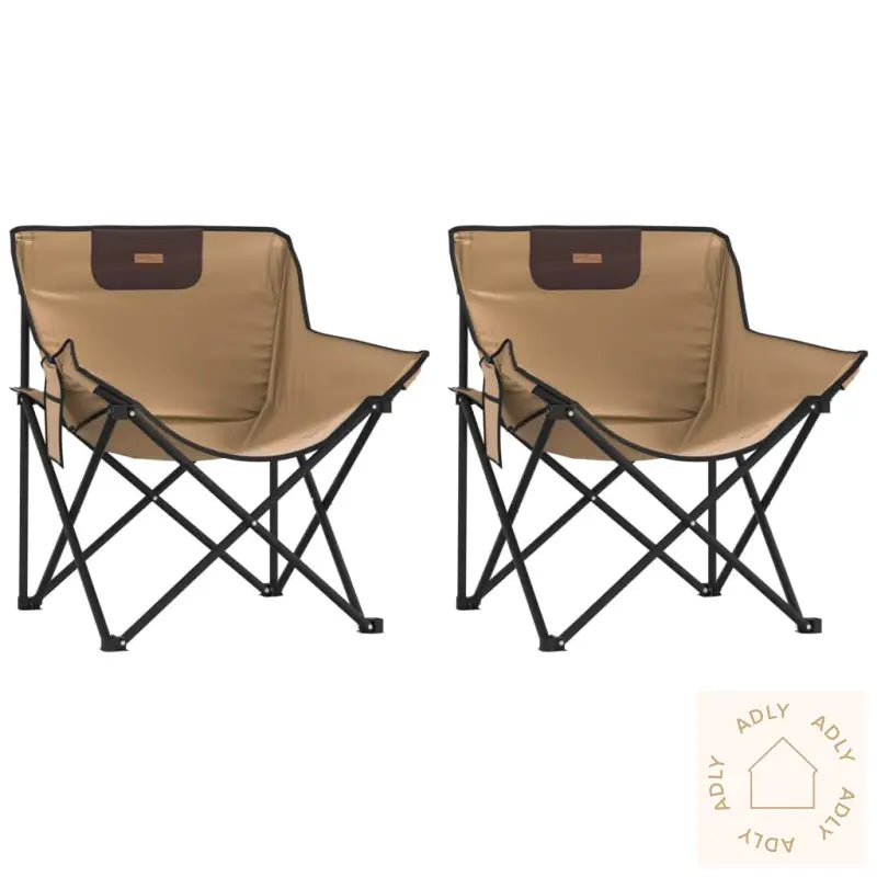 Campingstoler Med Lomme 2 Stk Sammenleggbar Brun