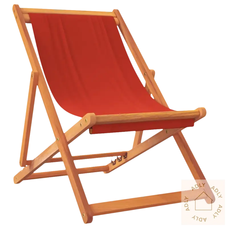 Rødt sammenleggbar hagestol med slitesterkt polyesterstoff for enkel transport