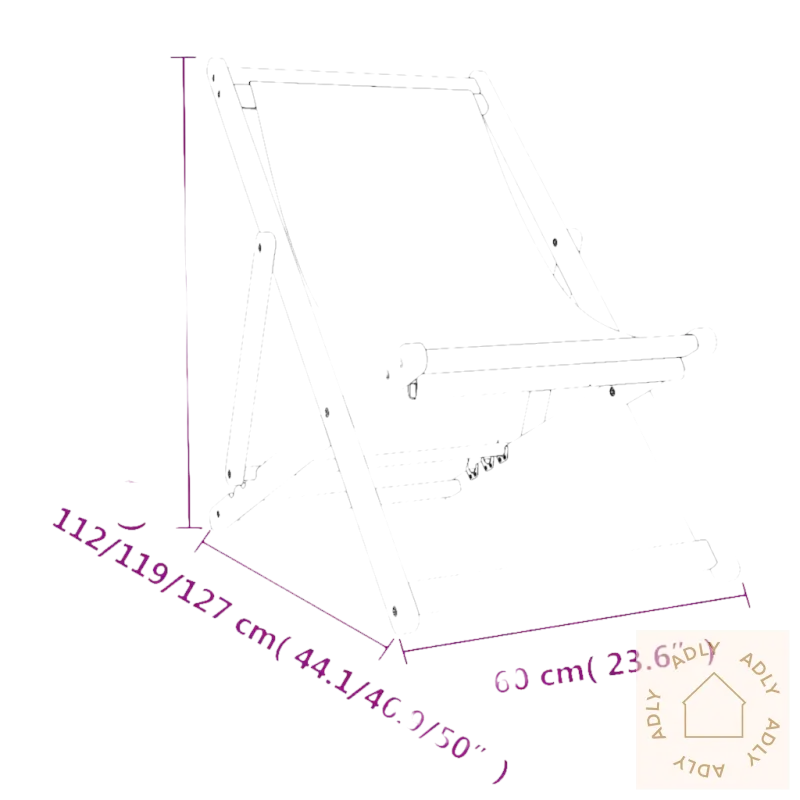 Wooden sammenleggbar hagestol med slitesterkt polyesterstoff og enkel transport
