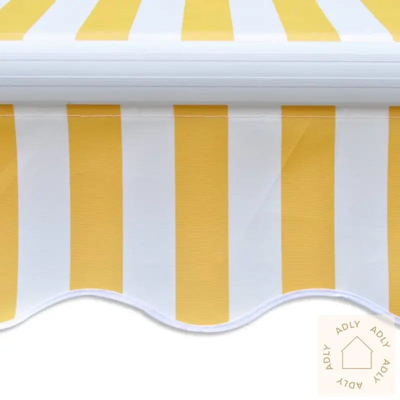 Foldbar Markise Manuell 300 Cm Gul/Hvit