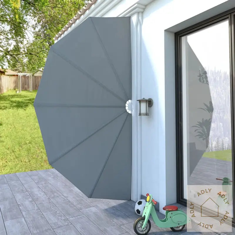 Sammenleggbar Sidemarkise For Terrasse Grå 200 Cm