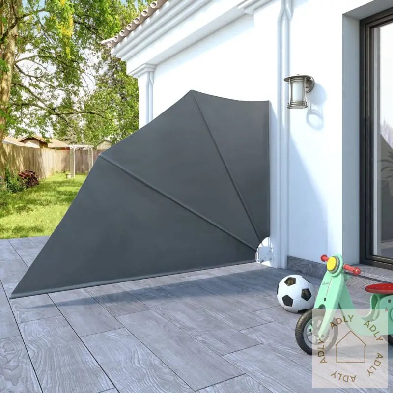 Sammenleggbar Sidemarkise For Balkong Grå 160X240 Cm