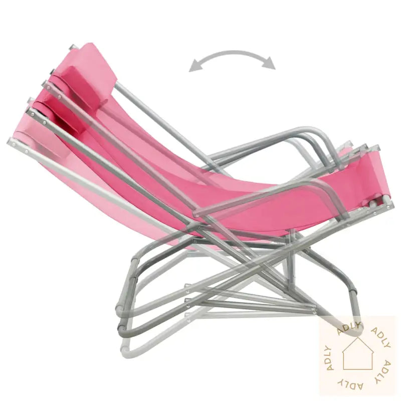 Solstoler 2 Stk Stål Rosa