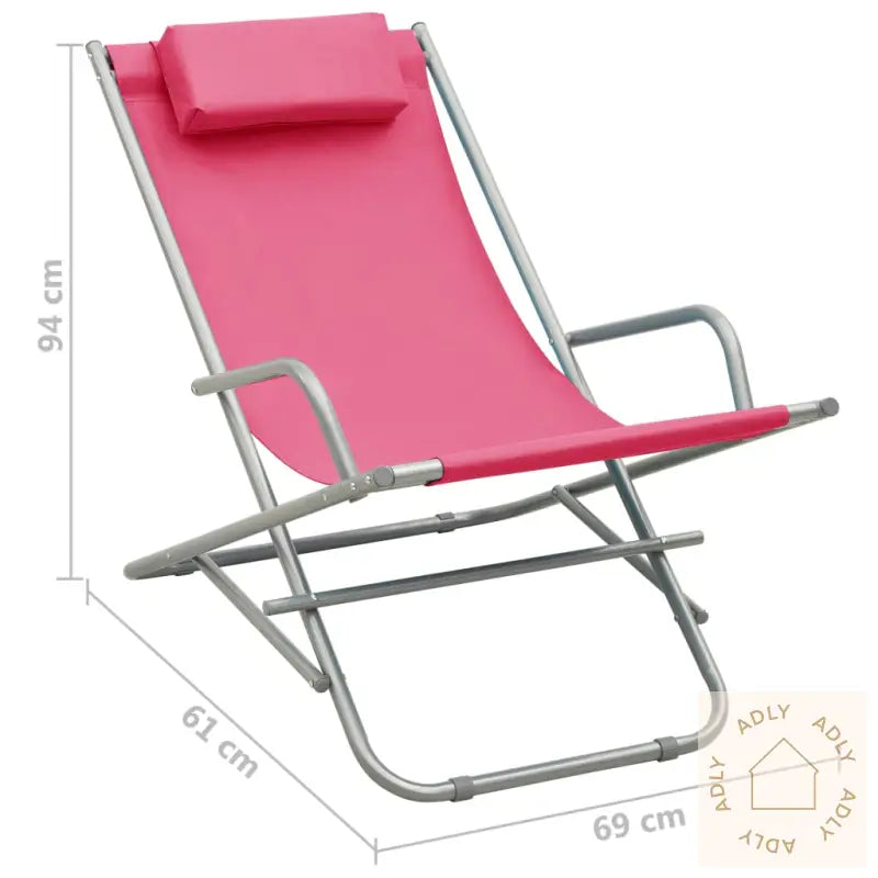 Solstoler 2 Stk Stål Rosa