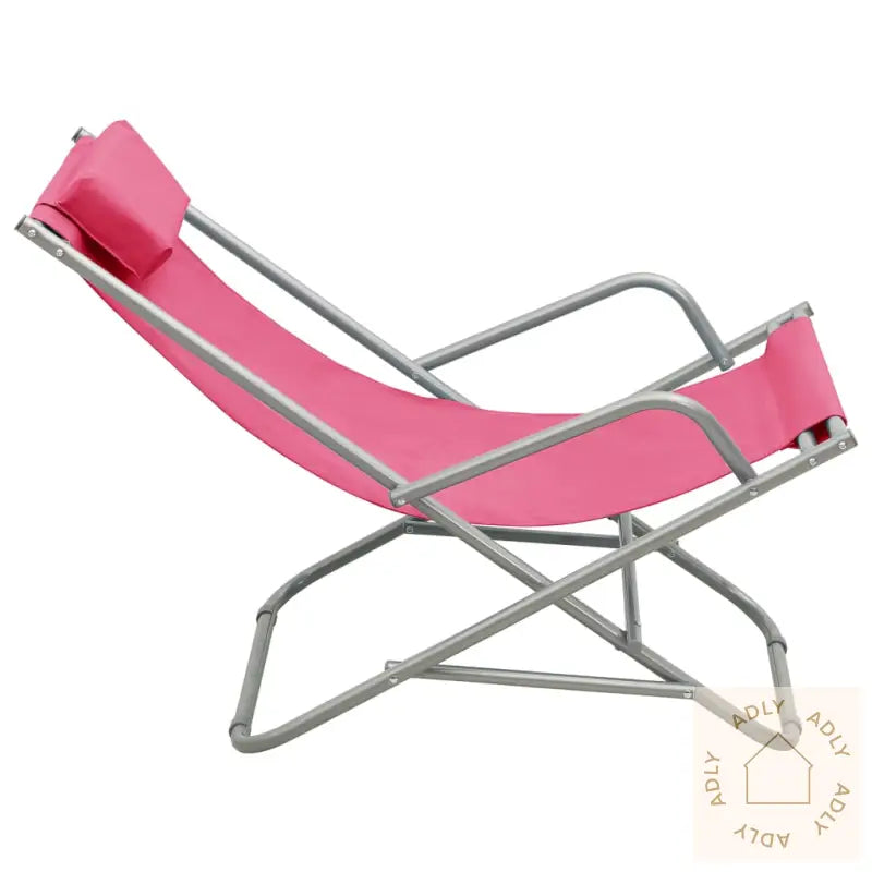Solstoler 2 Stk Stål Rosa