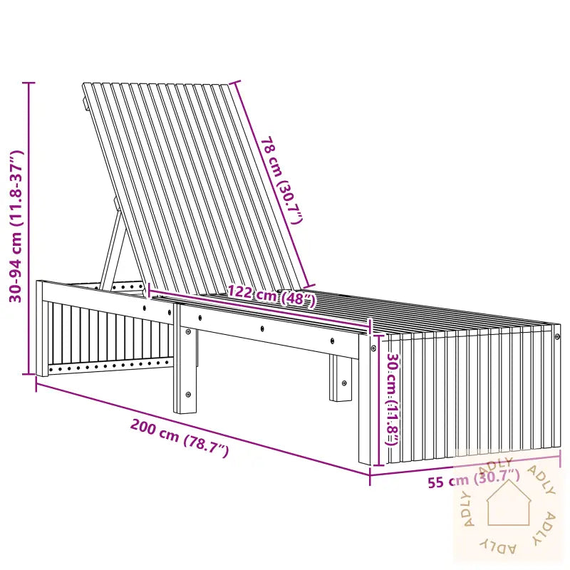 Solseng 200X55X30 Cm Solid Akasietre