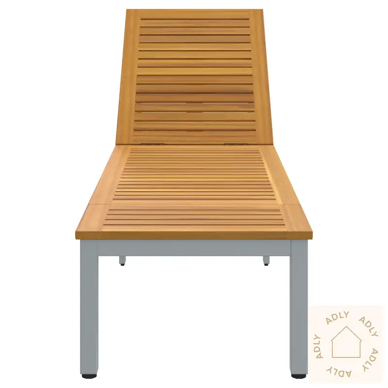 Solstol Grå 200X55X35 Cm Massivt Tre Akasie