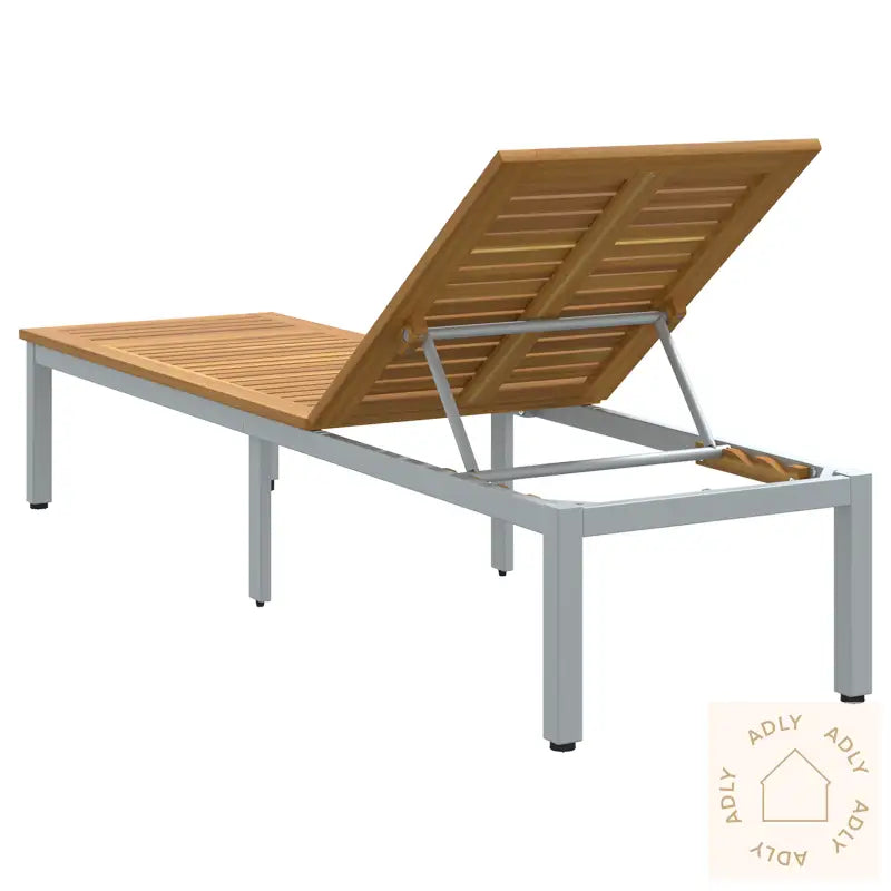 Solstol Grå 200X55X35 Cm Massivt Tre Akasie