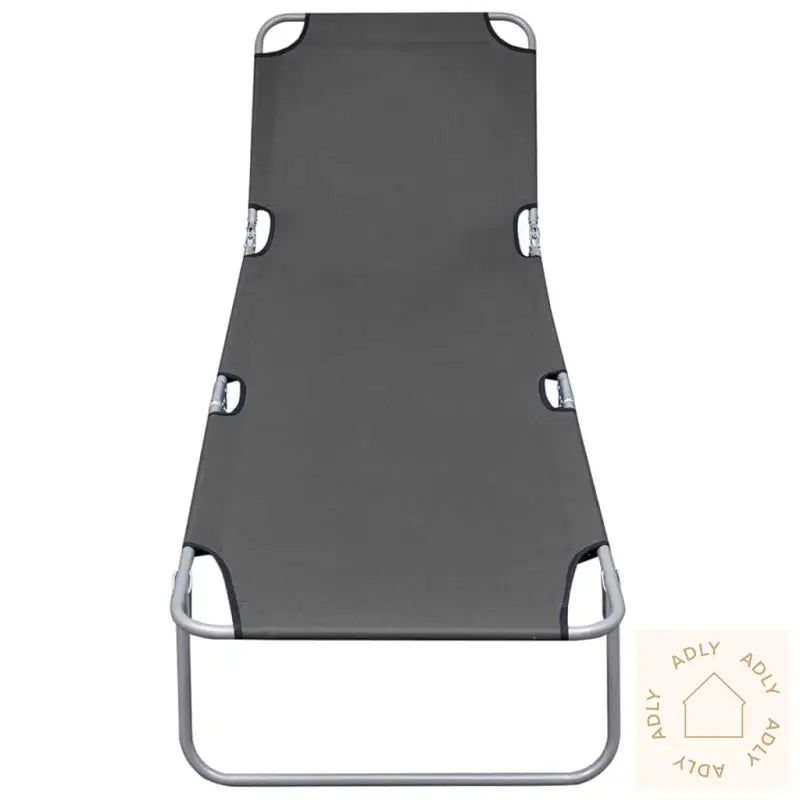 Sammenleggbar Solseng Med Justerbar Ryggstøtte Grå