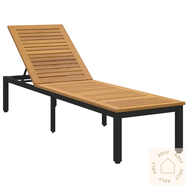 Solstol Svart 200X55X35 Cm Solid Akasietre