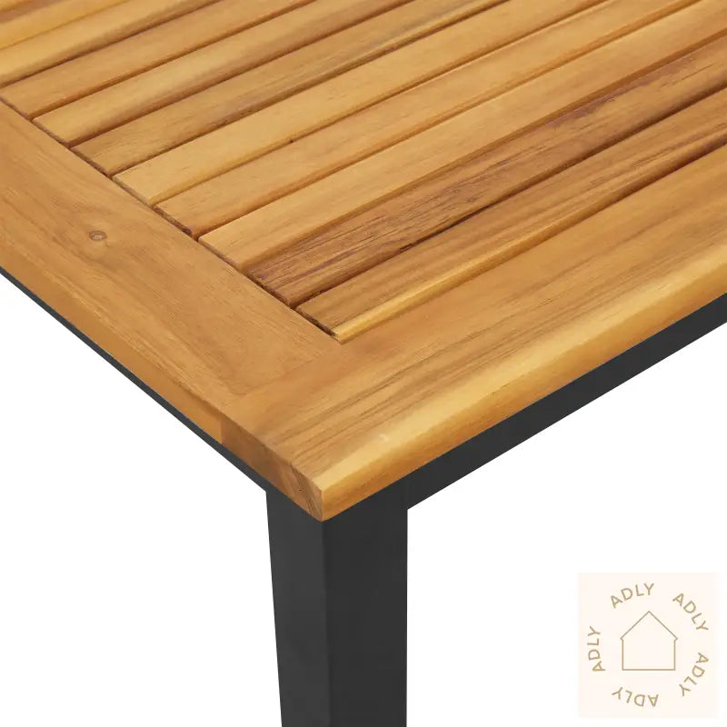 Solstol Svart 200X55X35 Cm Solid Akasietre