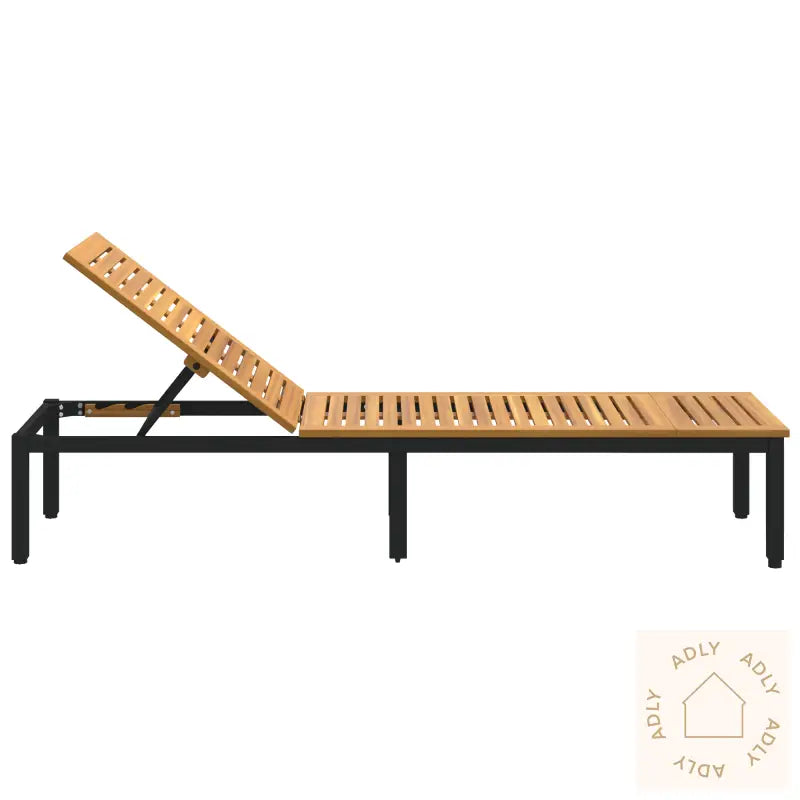 Solstol Svart 200X55X35 Cm Solid Akasietre