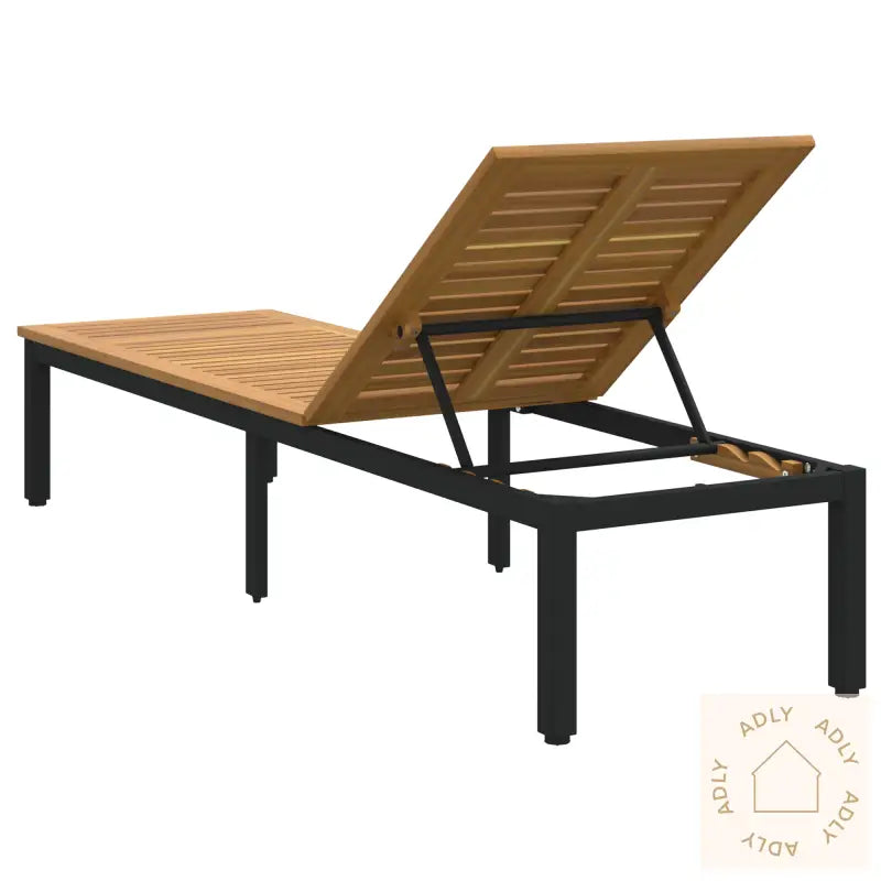 Solstol Svart 200X55X35 Cm Solid Akasietre