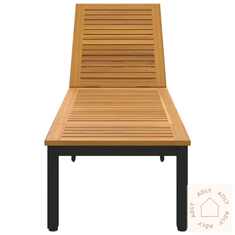 Solstol Svart 200X55X35 Cm Solid Akasietre