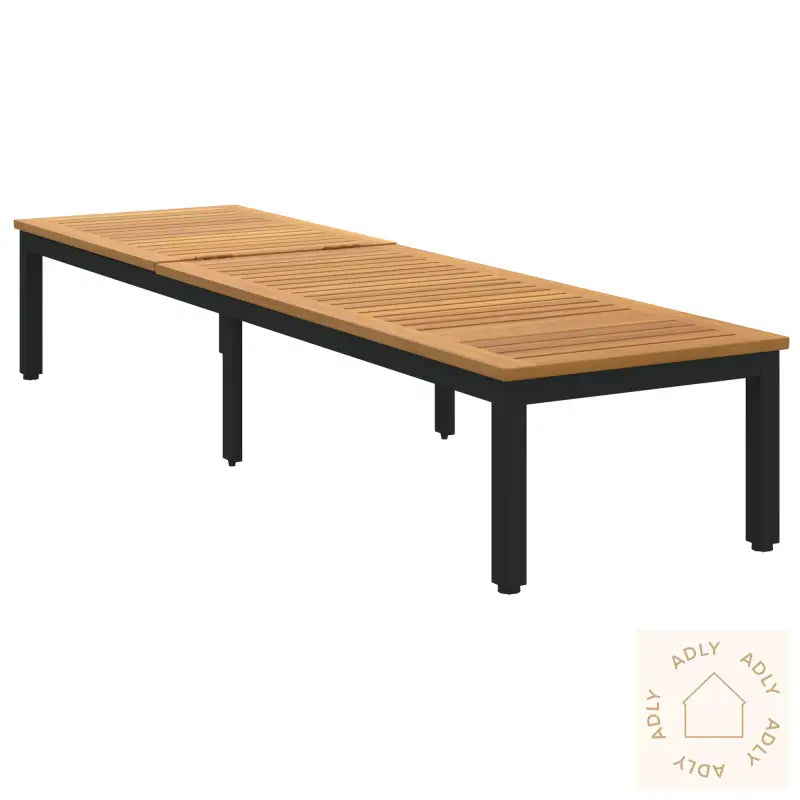 Solstol Svart 200X55X35 Cm Solid Akasietre