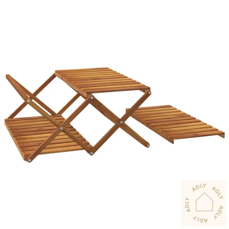 Sammenleggbar Hylle 3 Lag Brun 70X31X63 Cm Heltre Akasie
