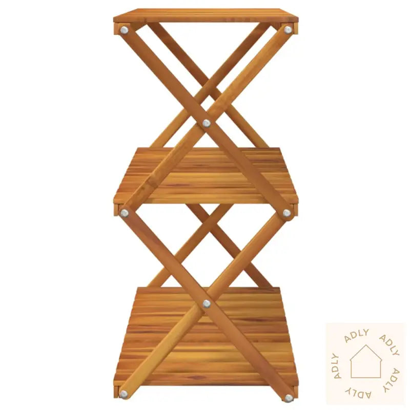 Sammenleggbar Hylle 3 Lag Brun 70X31X63 Cm Heltre Akasie