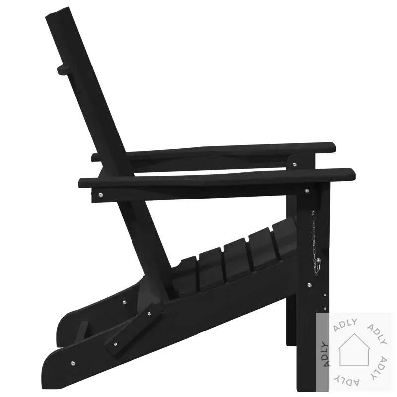 Sammenleggbare Adirondack Stoler 2 Stk Svart 74.5X80.5X90 Cm Hdpe