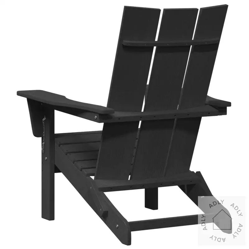 Sammenleggbare Adirondack Stoler 2 Stk Svart 74.5X80.5X90 Cm Hdpe