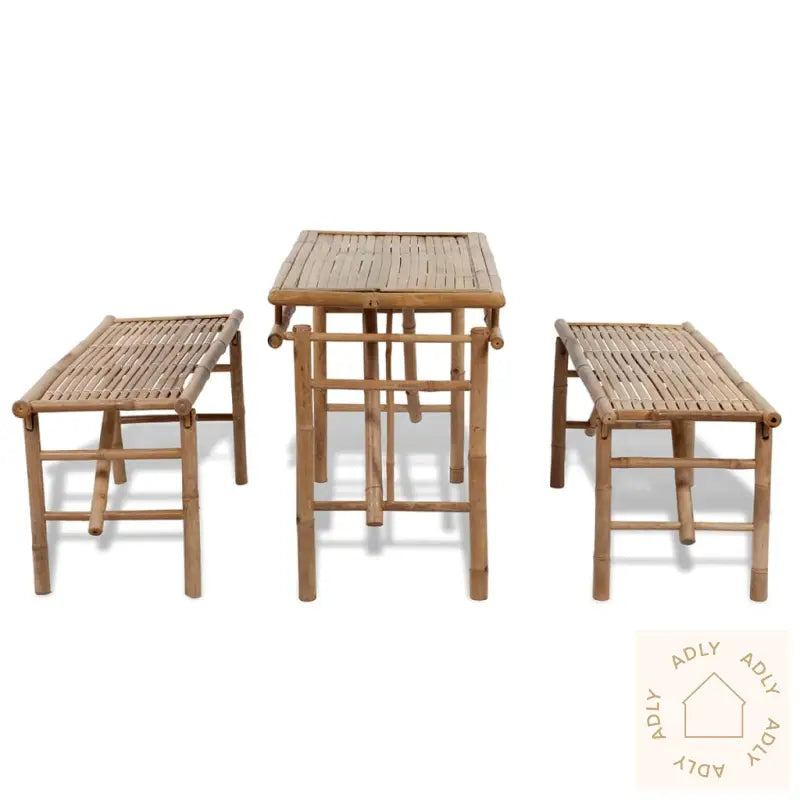 Ølbord Med 2 Benker 100 Cm Bambus